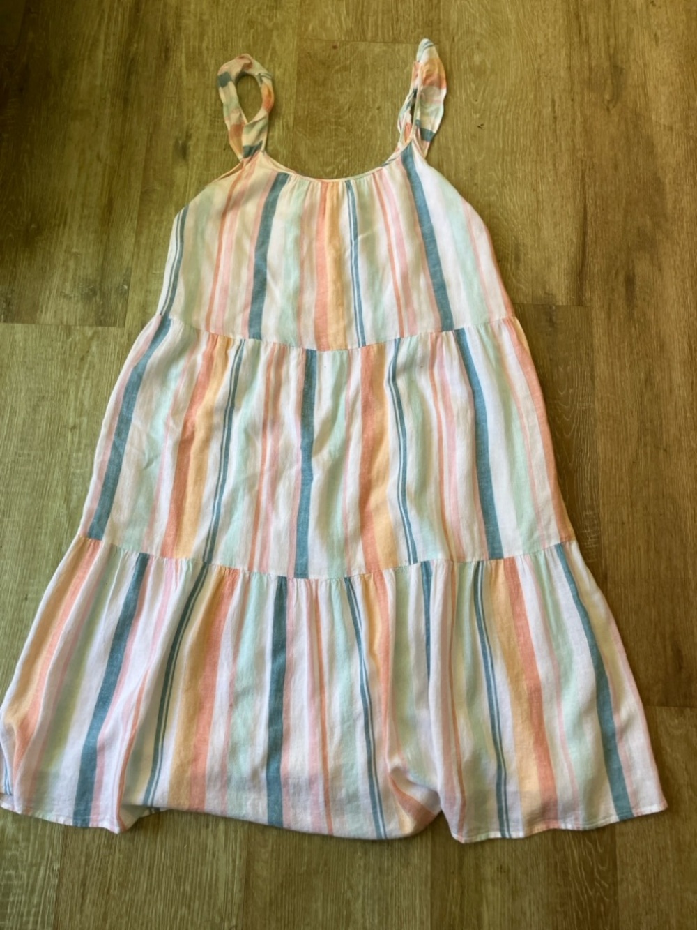 Pastel Striped Tiered Maxi Dress - Multicolor